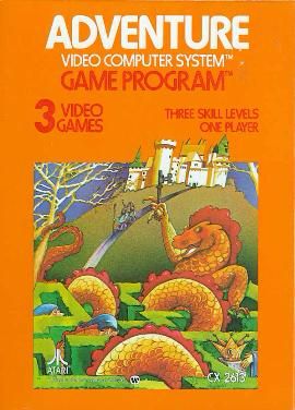 The cover for the game Adventure, made for the Atari 2600. 