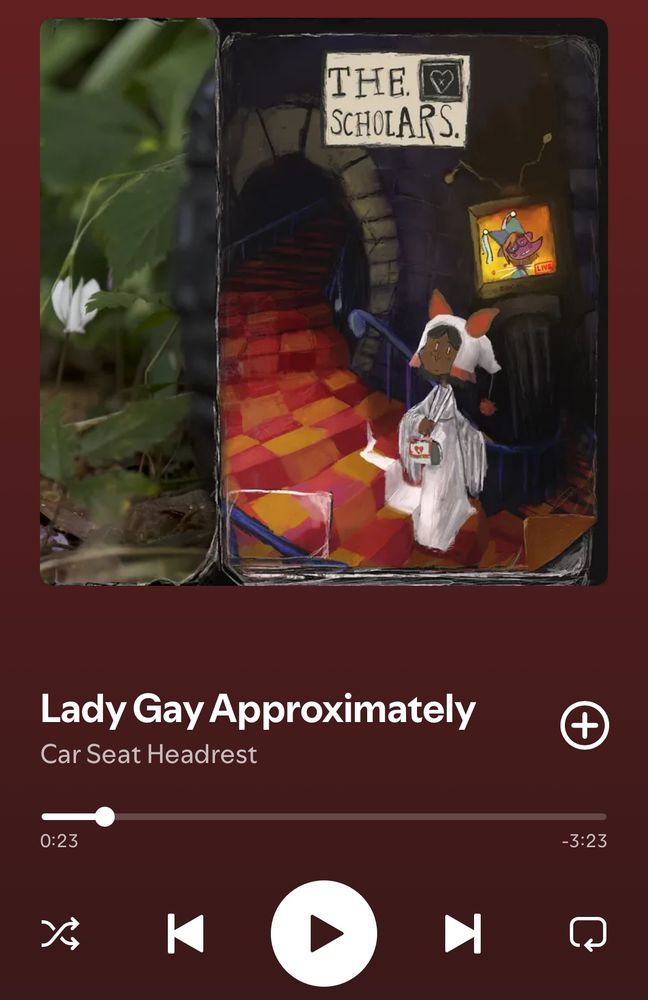 Screenshot of a music app playing a song called “Lady Gay Approximately”