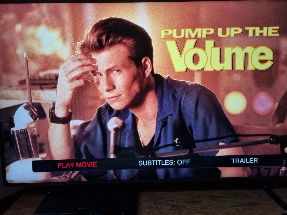 Startscherm van de Blu-ray van 'Pump Up The Volume'.