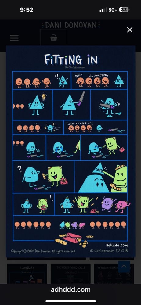 A cartoon about a triangle trying to make friends with a group of circles. 