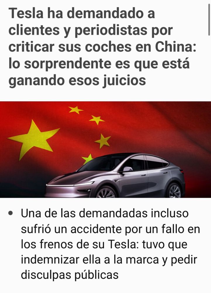 Tesla ha demandado a clientes y periodistas por criticar sus coches en China: lo sorprendente es que está ganando esos juicios. Una de las demandadas incluso sufrió un accidente por un fallo en los frenos de su Tesla: tuvo que indemnizar ella a la marca y pedir disculpas públicas