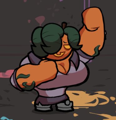 Another Castle Crashers screenshot, except this time Maxine's beefy, her fist is raised in the air, ready for the upcoming brawl