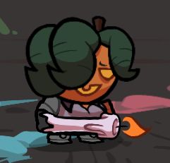 A screenshot of Castle Crashers focused on Maxine, standing idly wielding a candle as a weapon and a chocolate bar as a shield.