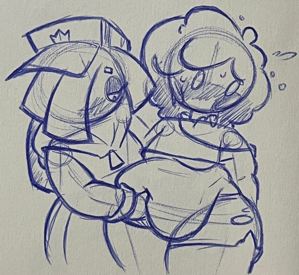 Bonnibel Walch, Kenny Cotts (OCs)

The two standing by each other, Bonnibel leans forward a little, her right hand lifting up her cotton candy boyfriend’s gut, Kenny looks away all nervous and flustered about the situation

Don’t let his flab fool you he’s still around like, 60 pounds when it comes to his weight
