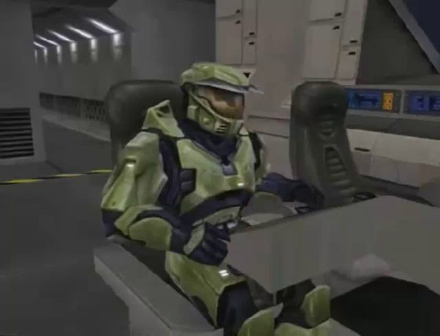 a video game character is sitting in a chair with a display that says ' 00 '