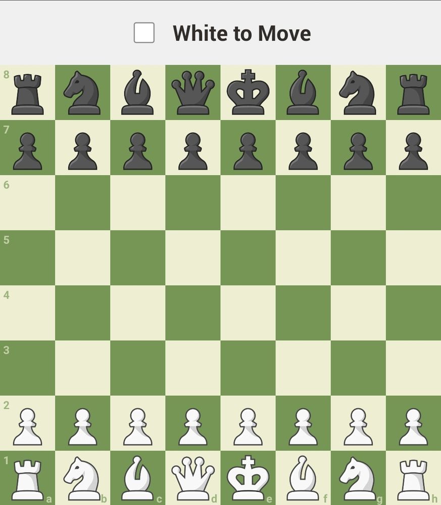a chess.com board in the standard starting  position under the banner "white to move"