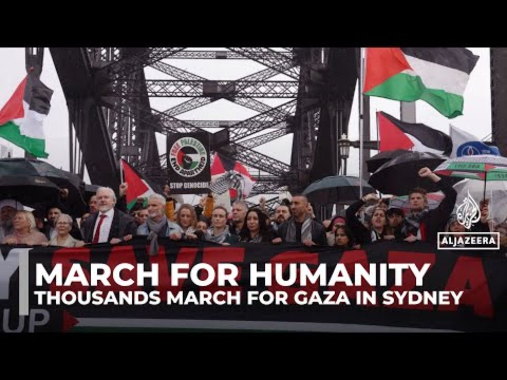 Mass Gaza solidarity rally shuts Sydney Harbour Bridge amid calls for ceasefire and aid