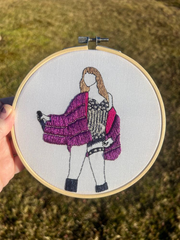 Hand embroidered decor of taylor swift during karma 