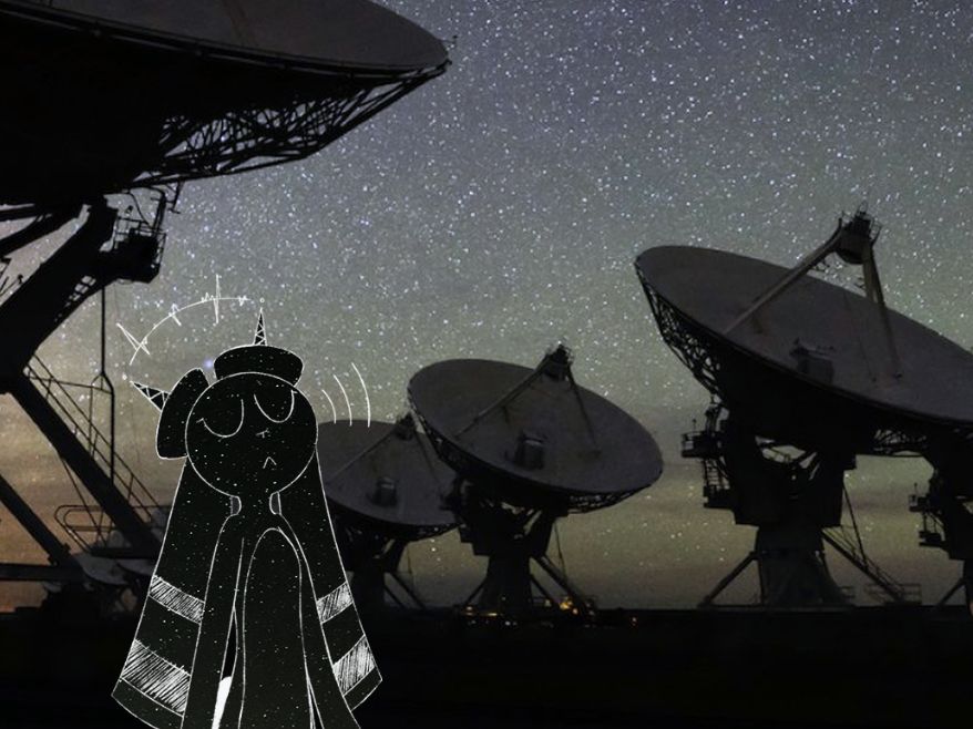 A photo of several radio telescopes from the Very Large Array (VLA) in New Mexico. RELAY is also there in solace, contentedly taking in the sounds of space.