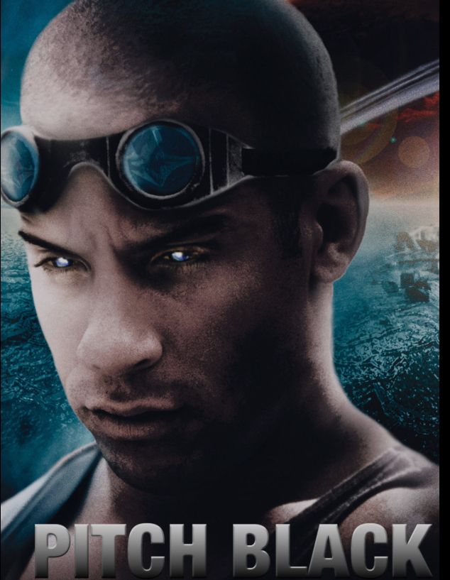 Vin Diesel as Richard Riddick in Pitch black. 

