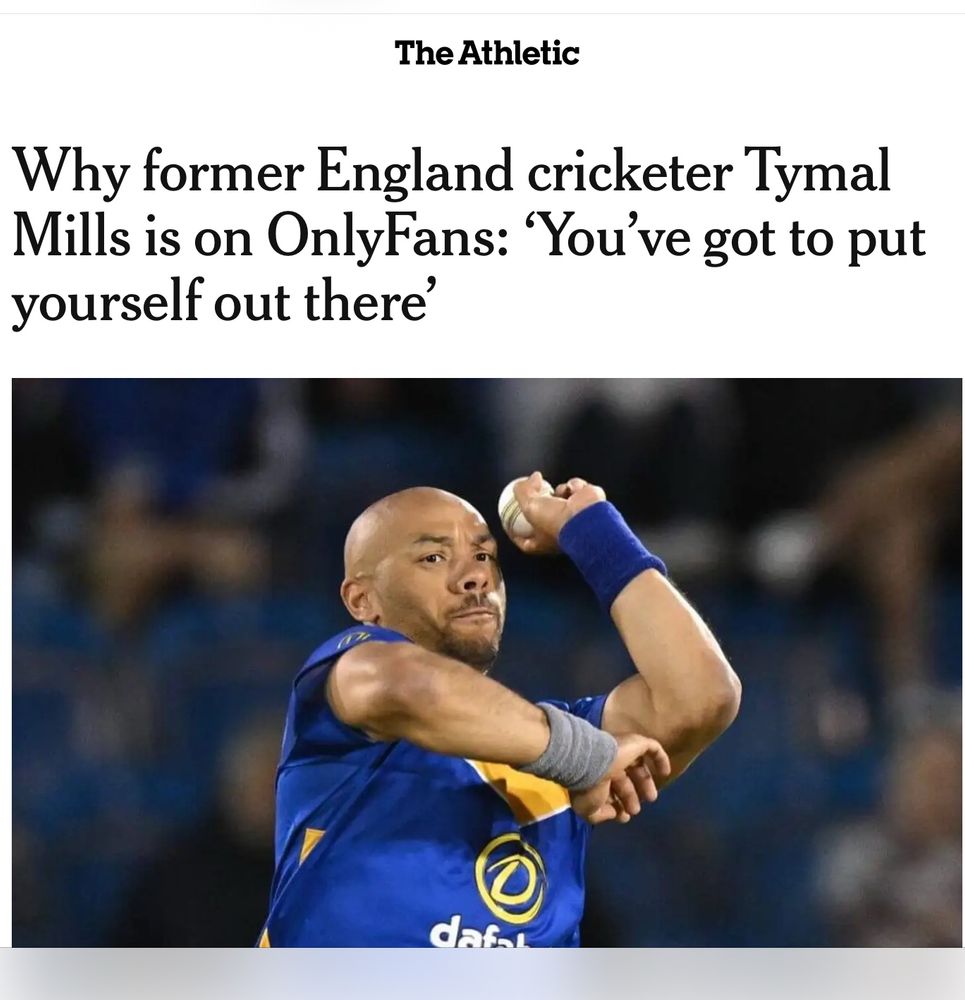 Cricketer on OnlyFans in NYT article 
