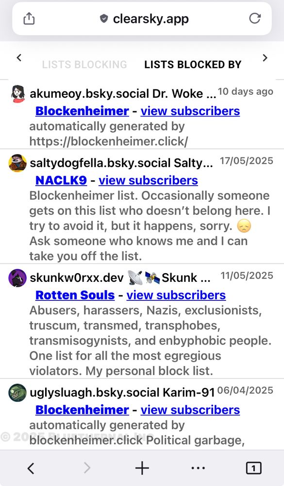 A list of Bluesky blocklists 