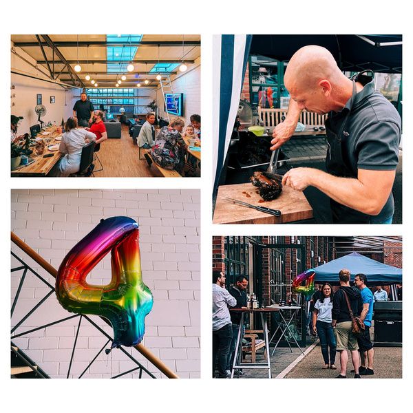 Collage mit Fotos der Feier