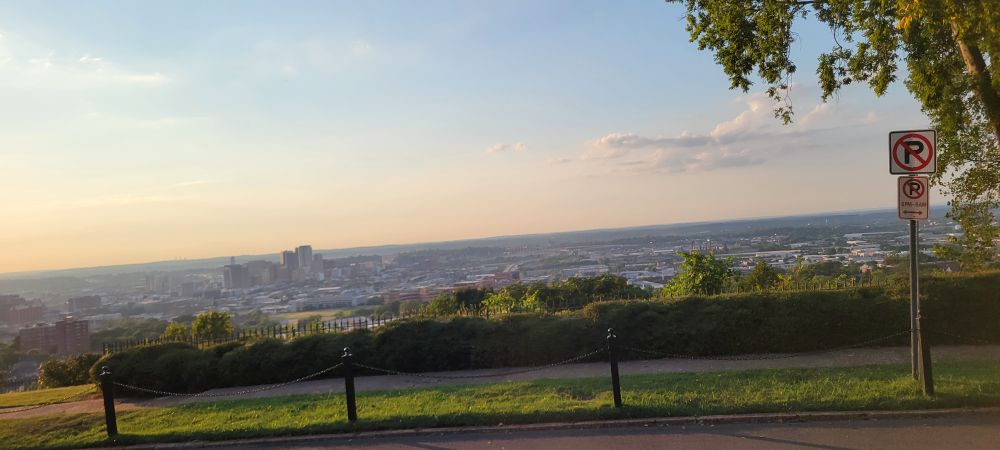 A view of Birmingham, Alabama from way up on Red Mountain