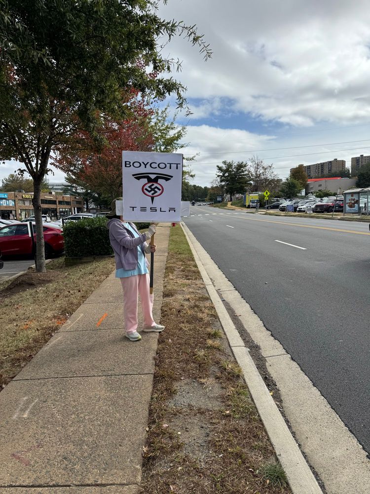 Boycott Tesla sign 