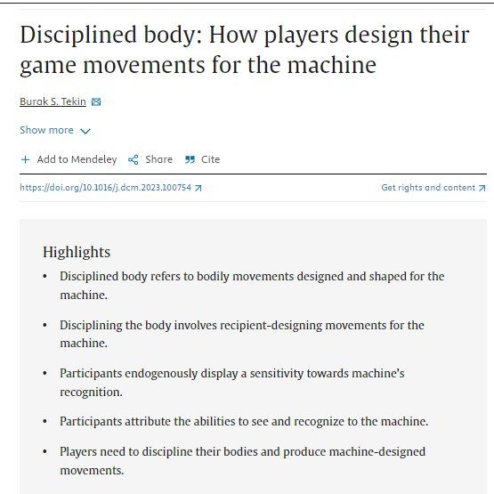 Summary of findings about how the disciplined body involves designing movement so that these can be easily recognised by the machine.