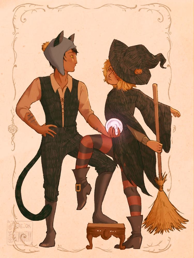 Fanart of Southpark's Craig Tucker and Tweek. An amazing homage to the cover art of Fleetwood Mac's 1997 album "Rumors" with Craig in the Mick Fleetwood pose and Tweek in the Stevie Nicks pose. Artist: temmatemm | https://x.com/temmatemm