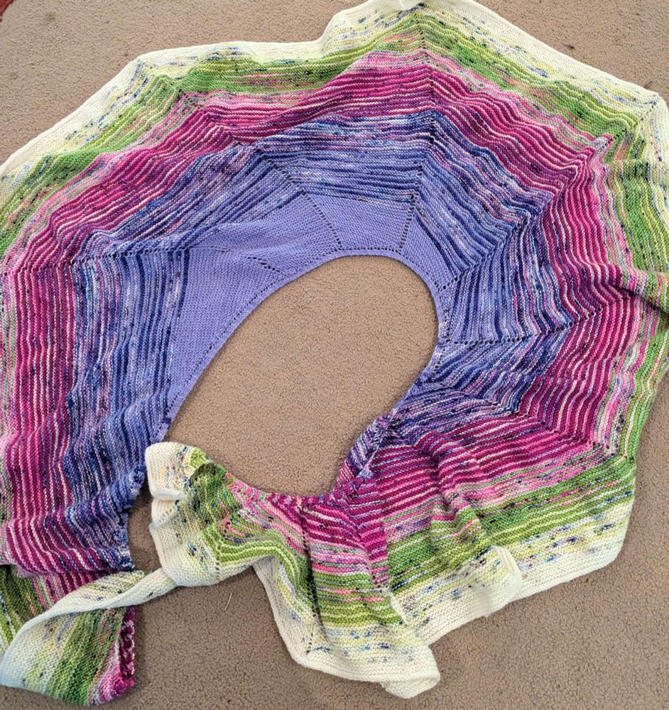 Garter Abyss by Stephen West, Hue Loco Merino Sock 