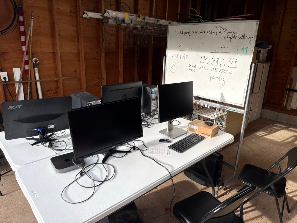 Computers in a garage 