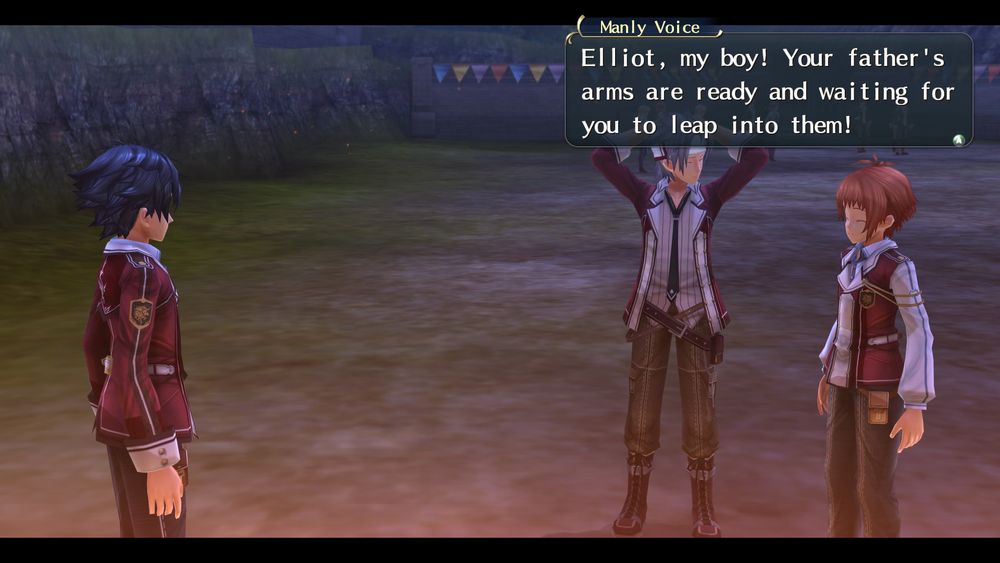 Olaf Craig yelling at Elliot: "Elliot, my boy! Your father's arms are ready and waiting for you to leap into them!"