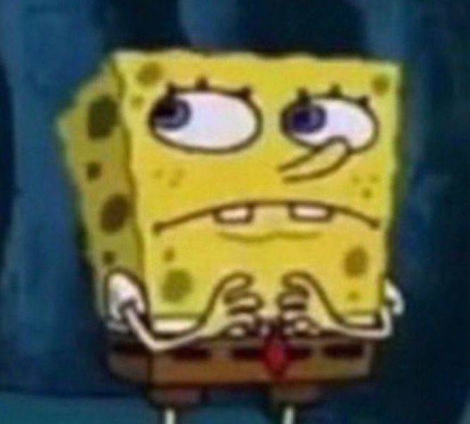 Spongebob looking worried