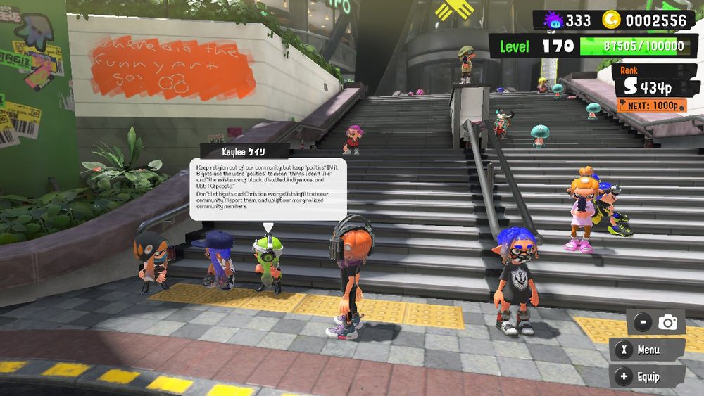 The post from Kaybee is visible in the plaza
