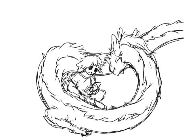The eastern dragon started to coil around their owner, still unnoticed