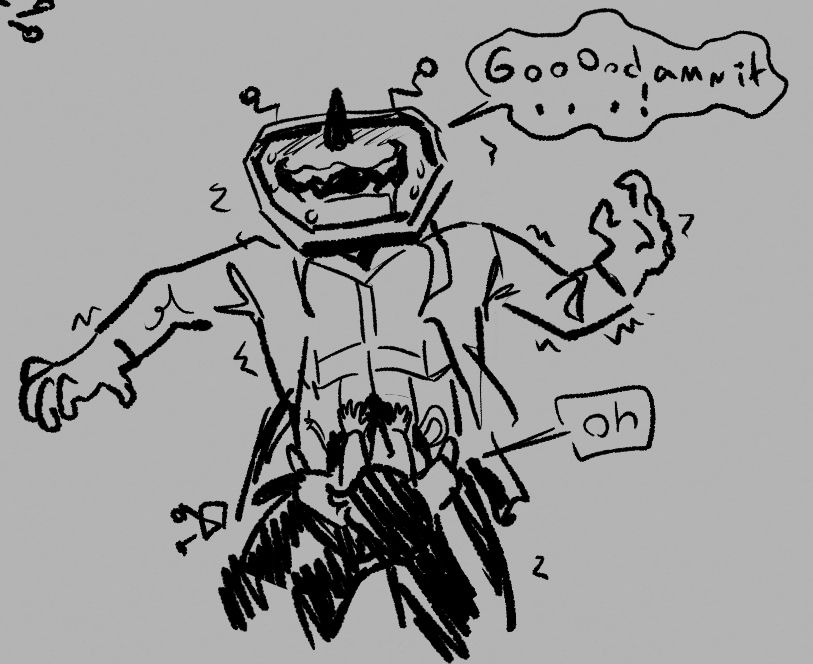 tenna crumples into an orgasmic mess on the ground. he barely manages to say "godamnit". spamton mutters "oh"