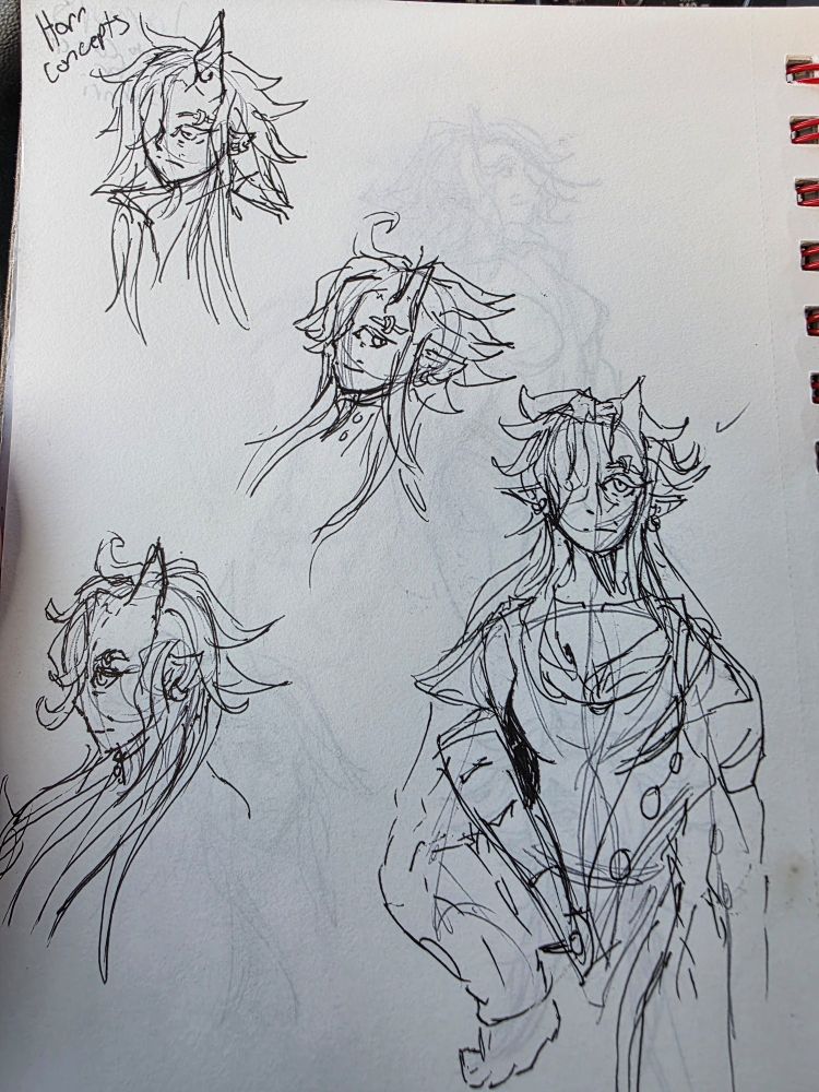 I was trying to figure out the proper horn style for her. I also only had a 15 min break do to so.