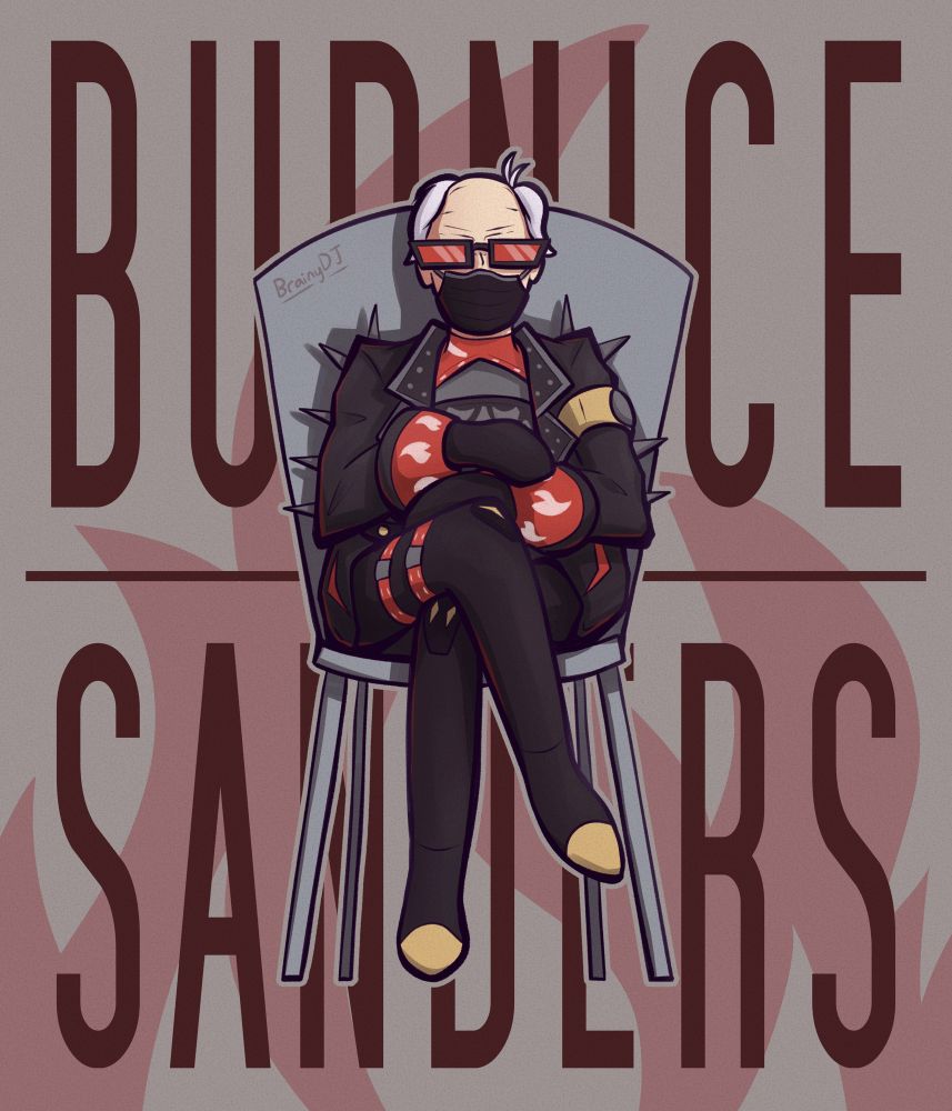 Bernie Sanders from real life drawn as Burnice White from ZZZ