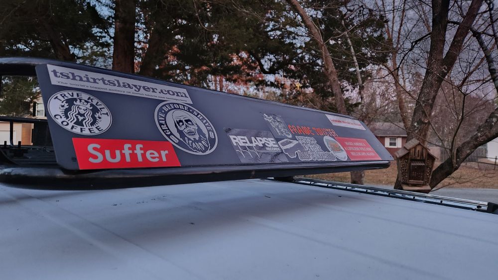Stickers on roof rack