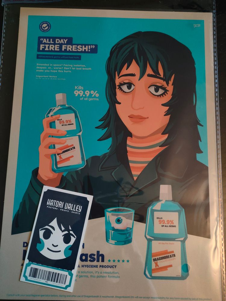 Dibujo inspirado en el videojuego Mouthwashing 