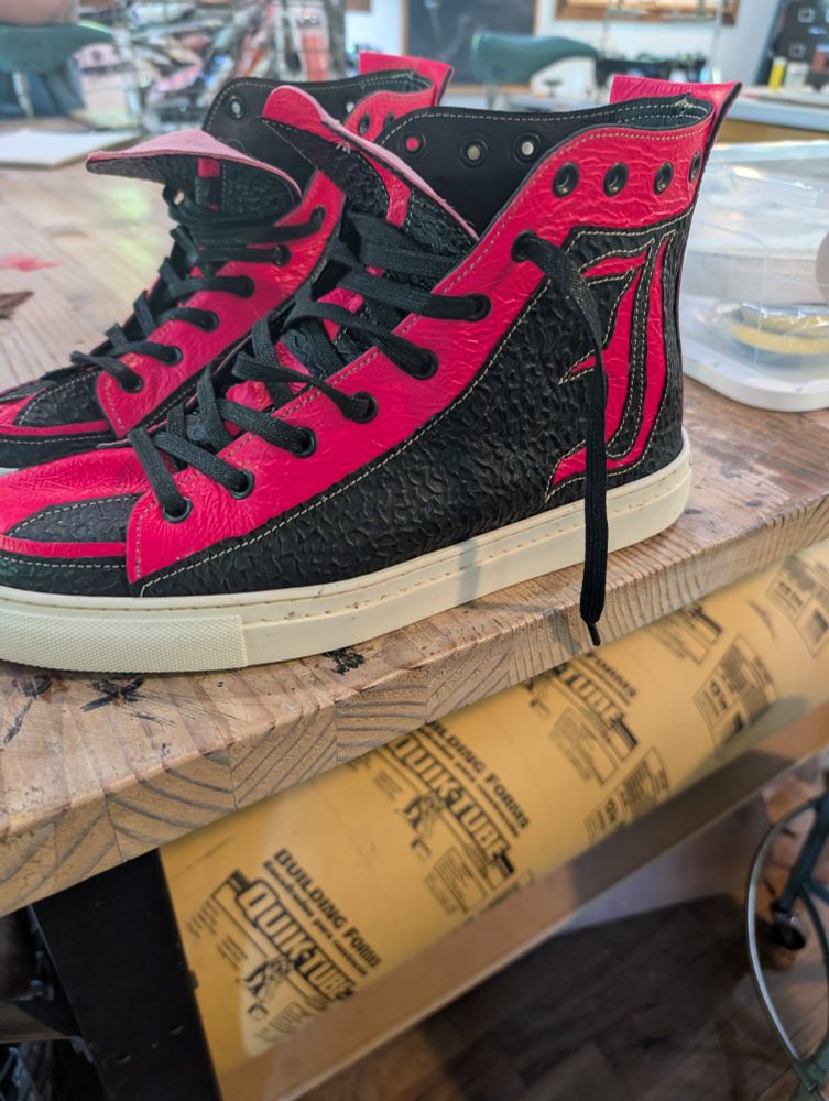 Custom leather shoes made and designed by yours truly.