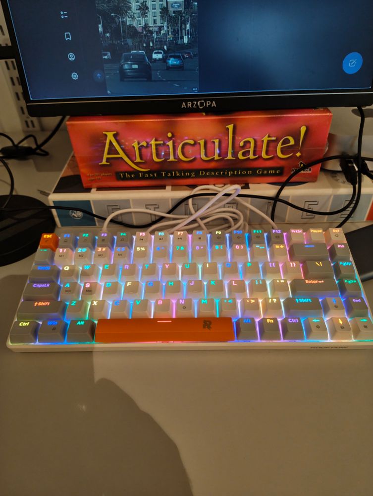 Photo of a technicolour mechanical keyboard 