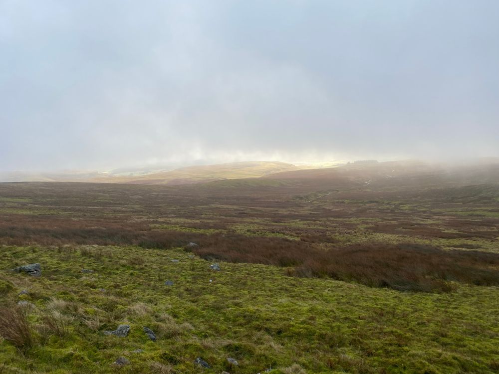 Coming down out of / through the clouds… weather had eased and winds were passed as we were in Lee of the hill… 
