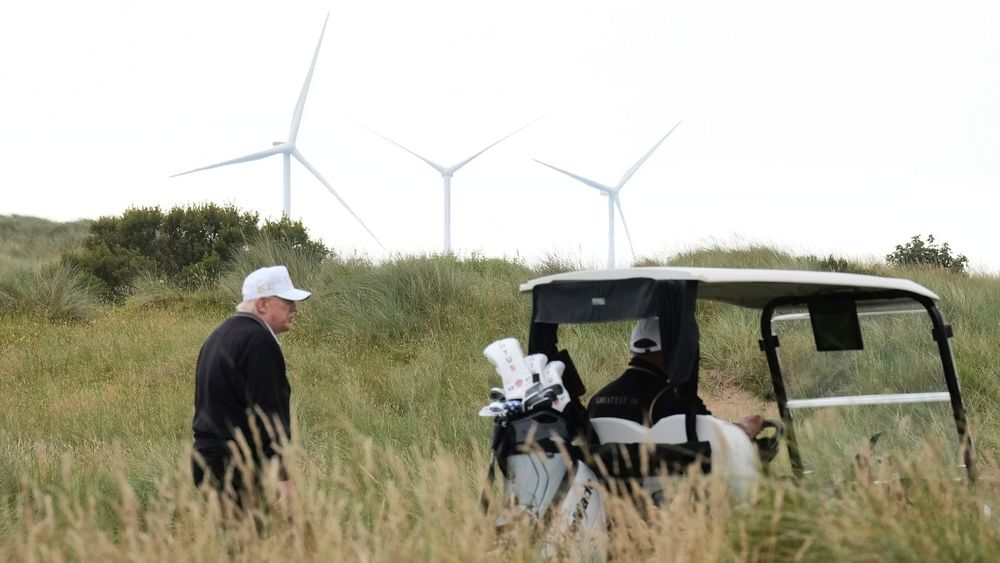 During his state visit, Donald Trump branded wind turbines a "con-job" and raised the issue during talks with Scottish First Minister John Swinney.