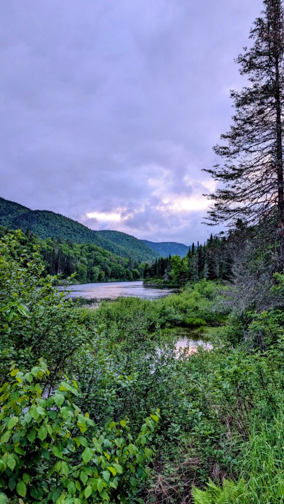 The Jacques Cartier river winding through the mountains...