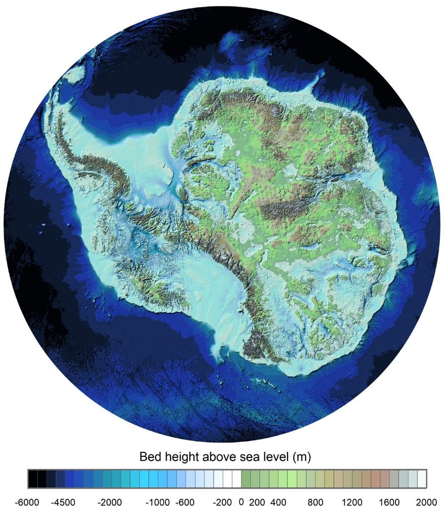 Bedmap3 reveals new insights into the topography of Antarctica. From Bedmap3 updated ice bed, surface and thickness gridded datasets for Antarctica by Pritchard, H., et al. 