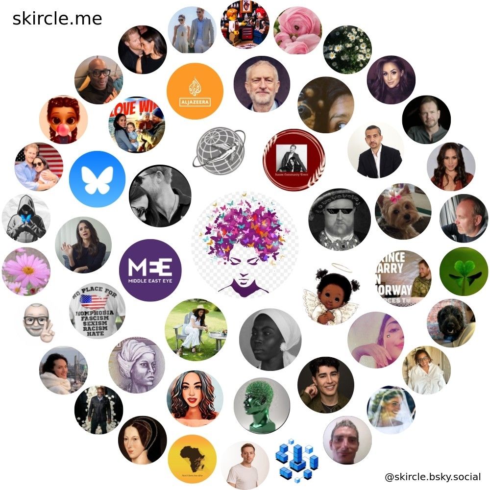 Skirtle.me circle pictorial avatars of my interactions on Bluesky 