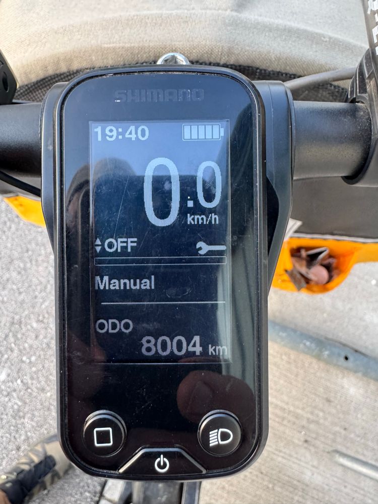 Odometer showing 8004 km. 