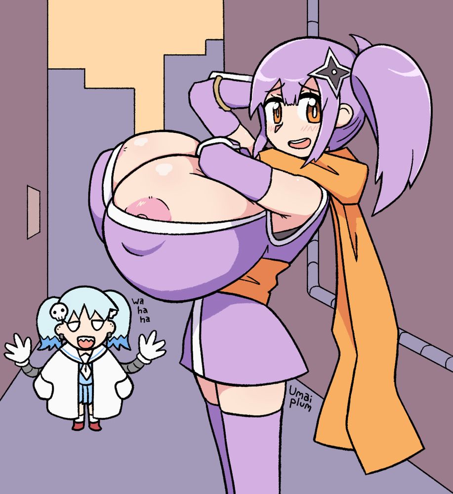 satoko from ninkoro with huge boobs, dumb little marin in the background too