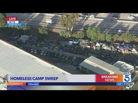 Homeless encampment sweep