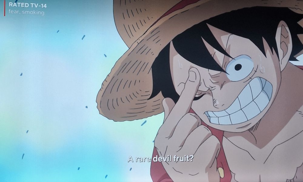 Luffy struggling hard to remember who Marco the Phoenix is.

He says "A rare devil fruit?"
[Note: its in his moniker, phoenix]