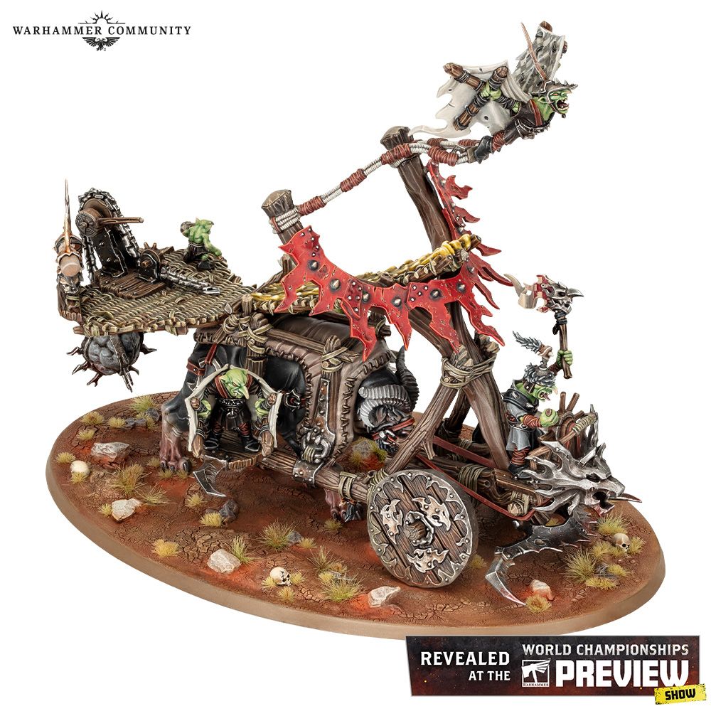 A model from the table top wargame warhammer: age of sigmar. It's a Doom Diver, a catapult used by goblins, which launches goblins. 