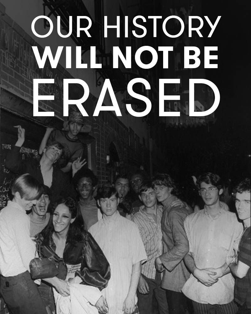 Participants of the Stonewall uprising in front of the Stonewall Inn, June 29, 1969. Gift of The Estate of Fred W. McDarrah

Accompanies a statement about the National Park Service's removal of mentions of transgender and queer identities from the digital record of Stonewall, multiple National Register of Historic Places webpages, and links to countless LGBTQ history resources; more acts of digital erasure are yet to come.