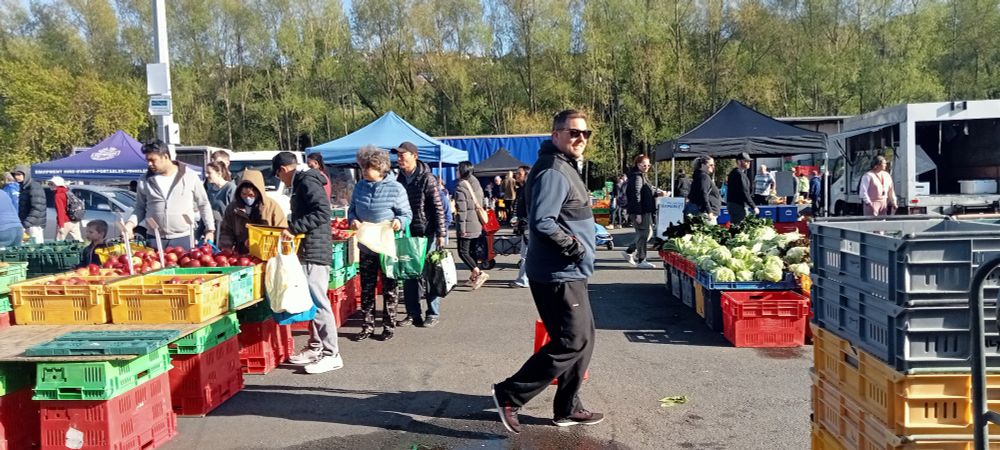 Sun out at Lower Hutt riverbank market.