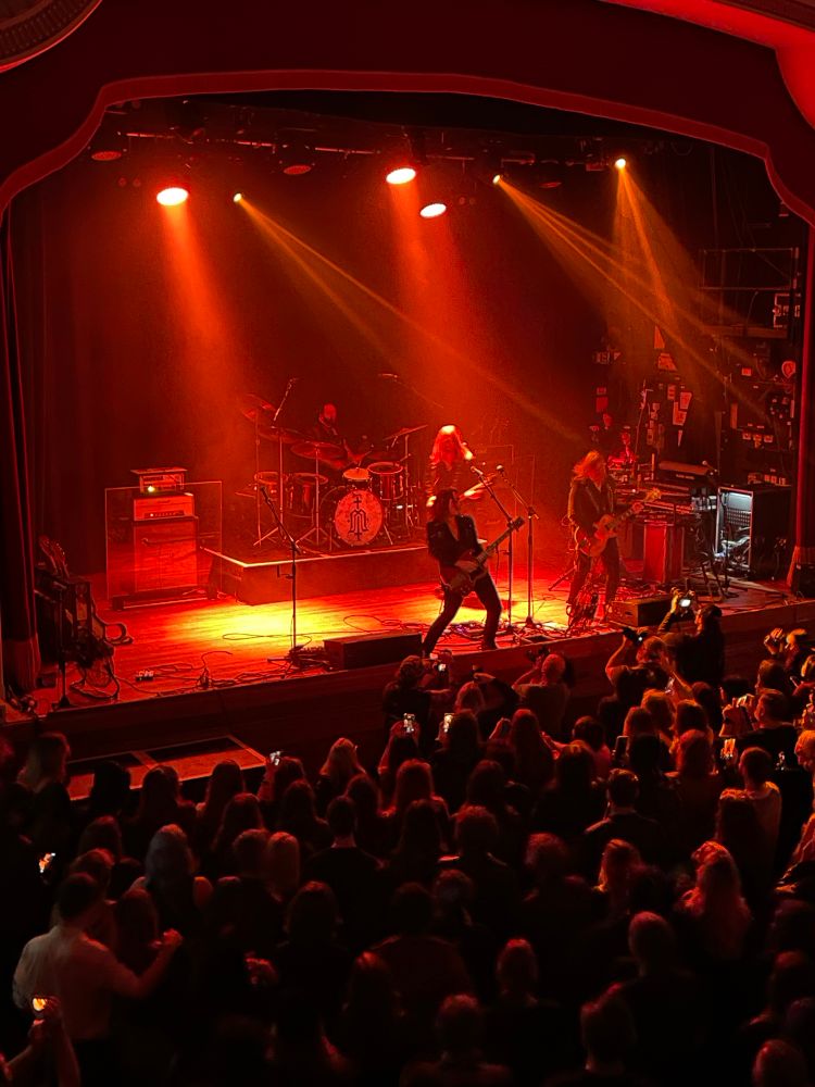 Jake Kiszka and other members of Mirador on stage at Islington Assembly Hall.