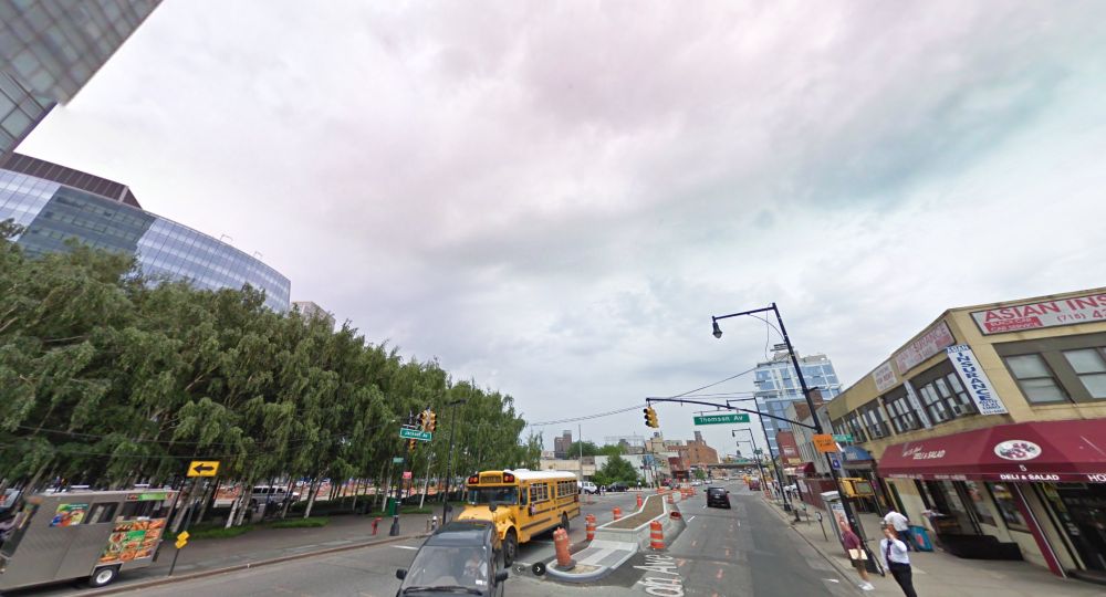 2009 Google Streetview looking southwest from Thomson and Jackson