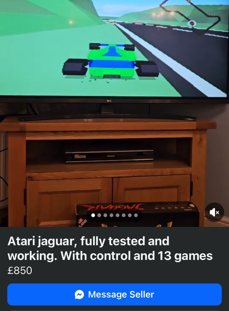 A screen grab from FB marketplace showing a secondhand Atari Jaguar for an eye watering price