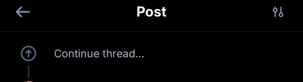 Continue thread button but it’s pointing up